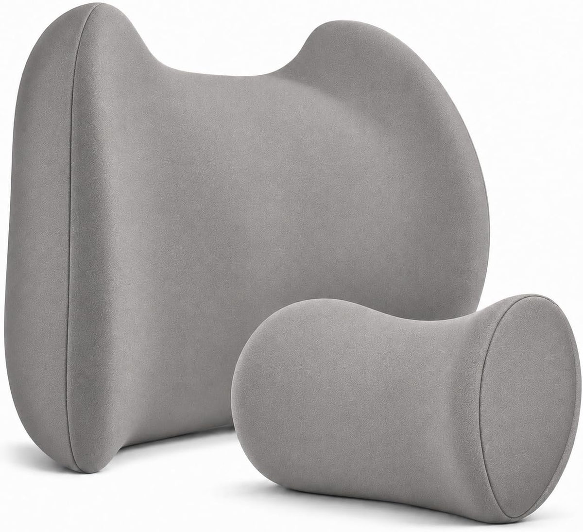 Lumbar & Neck Support Pillow Kit - Black - Back & Neck Support Pillow for Car & Office Chair - Memory Foam Pillow - Ergonomic Pillow for Neck & Back Pain