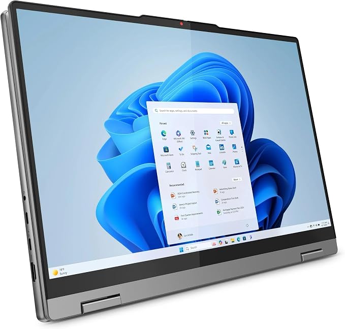 Lenovo IdeaPad 5 2-in-1 Laptop, 16" WUXGA Touchscreen, AMD Ryzen 7 8845HS, 16GB RAM, 512GB SSD, AMD Radeon Graphics, Backlit KB, Wi-Fi6, FP Reader, Win11, Luna Grey, w/USB Hub, W/GaLiMu