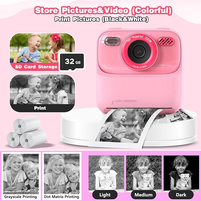 masterbee Kid Camera Instant Print Photo, Birthday Gifts