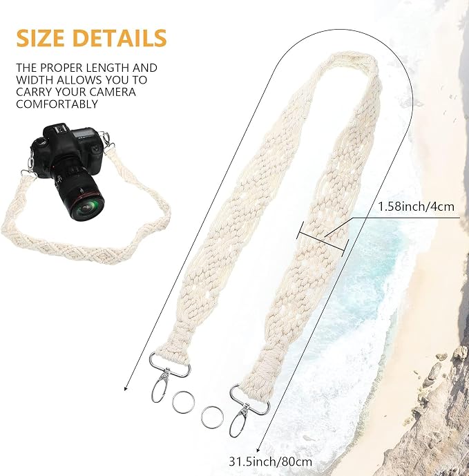 Weewooday Camera Strap for Photographers, 1.5" Soft Cotton Woven Camera Strap