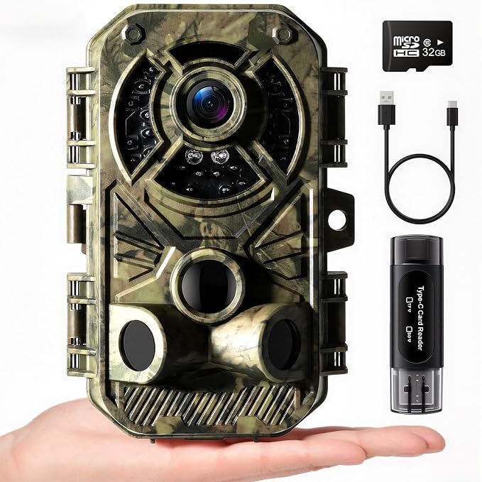 Trail Camera 32MP 2.7K, Mini Game Camera