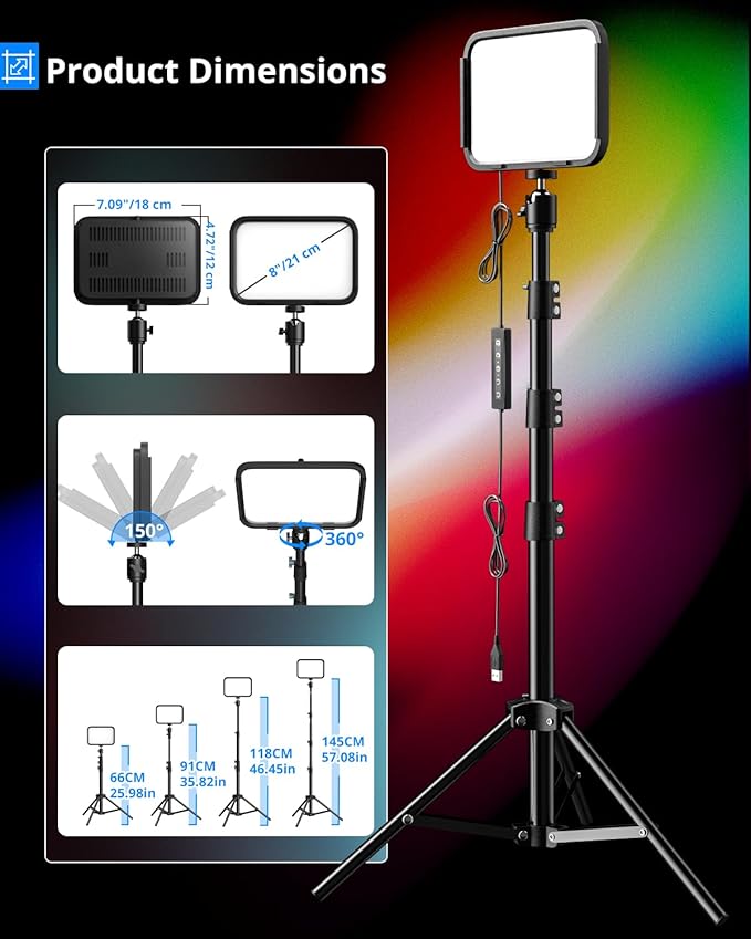 UBeesize 2-Pack RGB Photography Lighting, Studio Lights