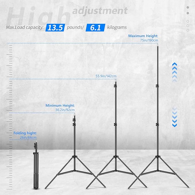 Neewer 6.23 Feet/190CM Aluminum Light Tripod Stands