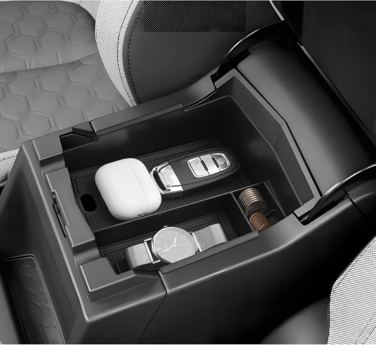 LUWU for 2025 Subaru Forester Accessories for 2025 Forester Base/Sport/Limited Armrest Console Secondary Storage Box Insert Tray ABS Material Black (Not for 2026 Touring/Wilderness/Premium)