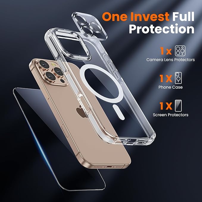 toushion 3 in 1 for iPhone 16 Pro Case Clear