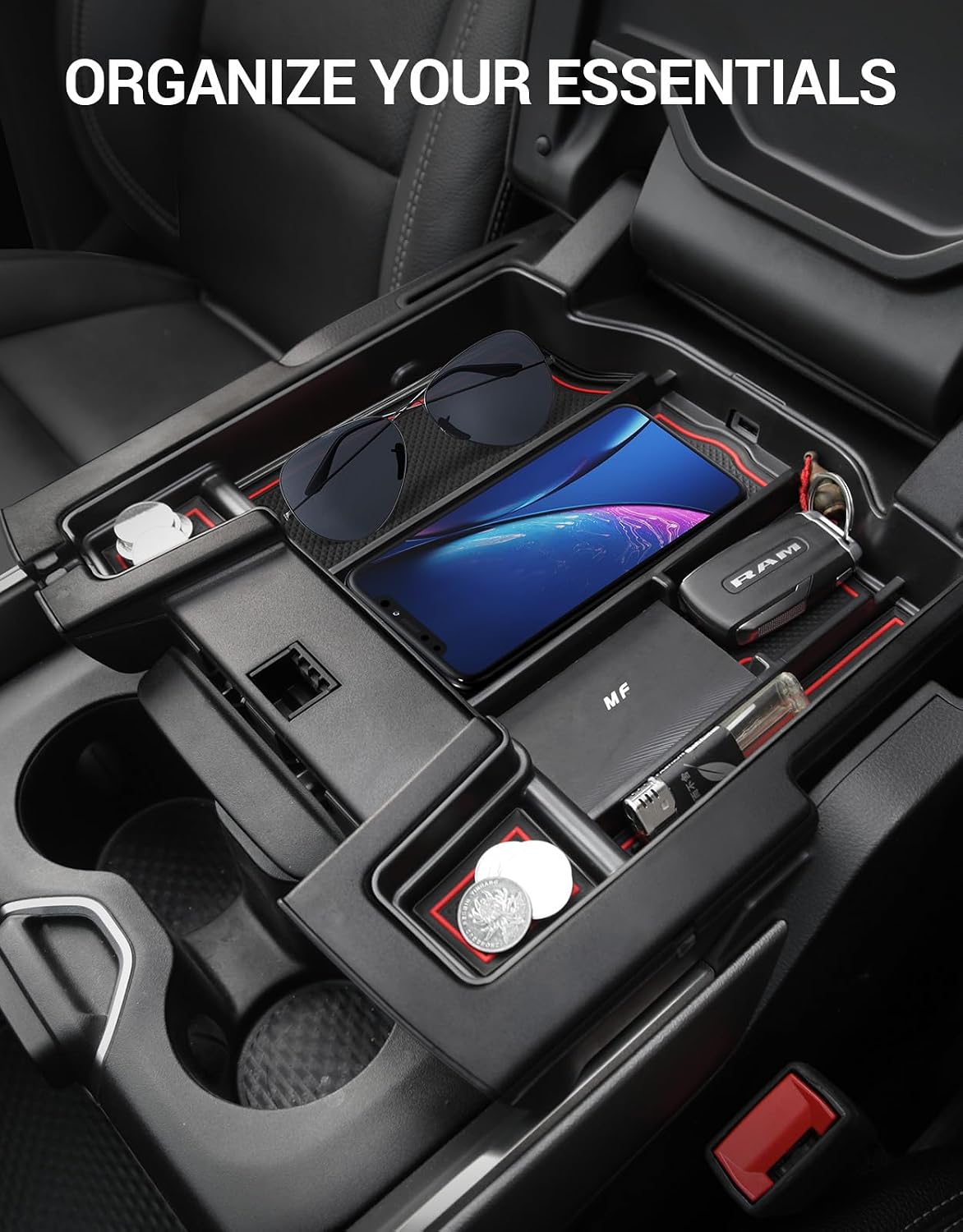 Motrobe Center Console Organizer for 2019-2026 Dodge RAM 1500 2500 3500