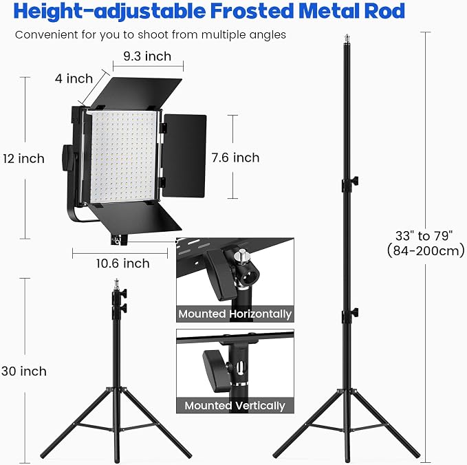 Photography Video Lighting Kit, Upgraded Bi-Color LED Video Studio Lights