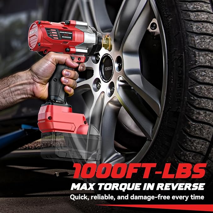 DIYtoolifz Cordless Impact Wrench 1/2” Compatible with Milwaukee 18v Battery(Bare Tool), 1000FT-LBS High Torque Impact Driver, Electric Impact Gun with LED Light, Variable Speeds, 4-Speed Control