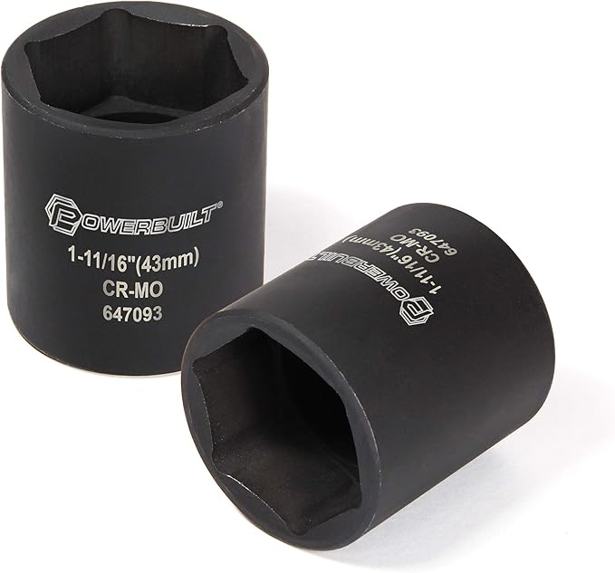 Powerbuilt Dodge Spindle Nut Socket, 1/2 Inch Drive 6 Point, 1-11/16 Inch, 4x4 Pickup Trucks, Front Axle - 647093
