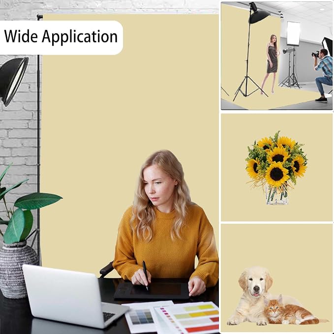 Tan Photography Backdrop for Photoshoot, Photo Backdrop Curtain, Perfect Tan