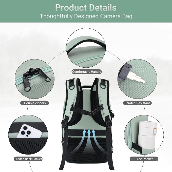 MOSISO Camera Backpack, DSLR/SLR/Mirrorless Photography Backpack, Camera Bag