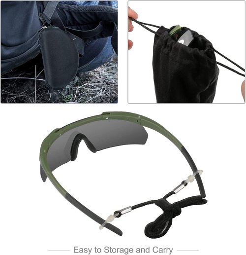 **Xaegistac Tactical Shooting Glasses - High Impact Eye Protection with 3 Interchangeable Lenses**