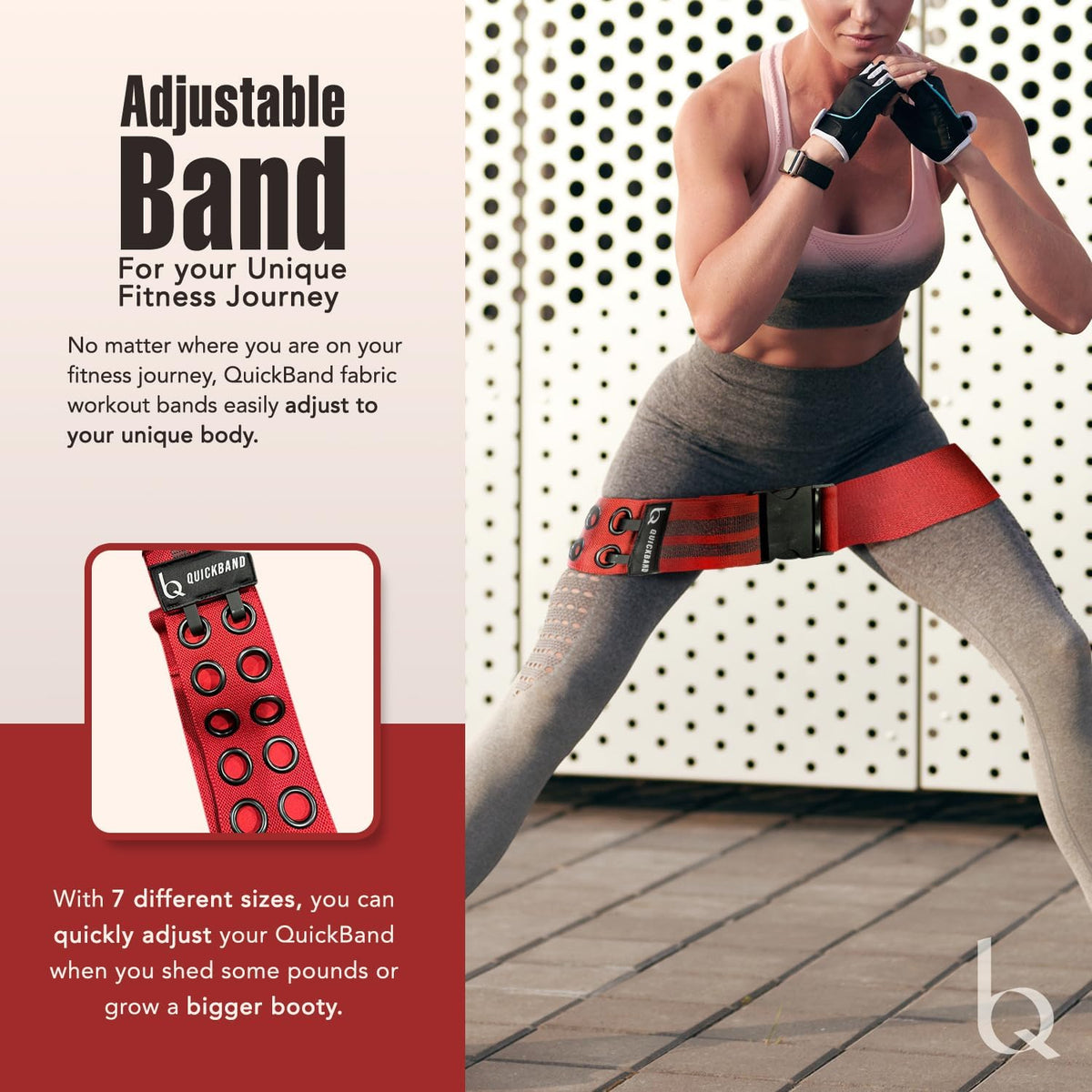 Skiennix Adjustable Workout Bands - Non-Slip Resistance Butt Trainer for Hips & Glutes | Red