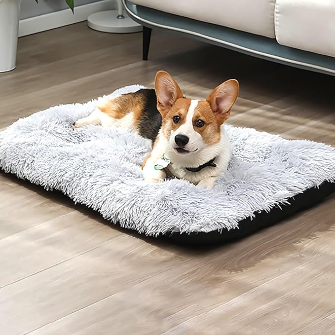 Dog Crate Mat, Dog Bed for Large Dogs, Comfy Fluffy Kennel Pad Anti-Slip for Dog beds & Furniture, Quilted Dog Bed for Pets for Medium/Small Dogs Cats (Color : Green, Size : 20x14.9)