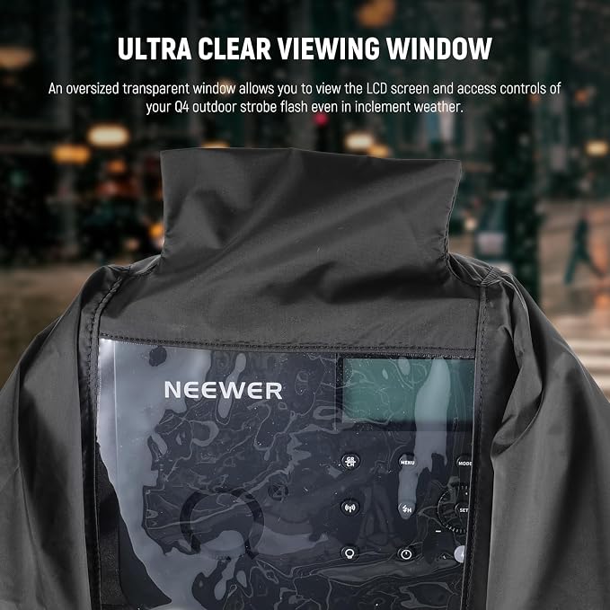 NEEWER Rain Cover for Q4 Outdoor Strobe Flash, Nylon Camera Lens Raincoat