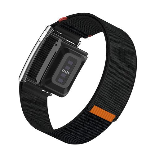 MAKCPOIMER Sport Nylon Loop Compatible with Whoop 5.0 Bands One, Peak, Adjustable Fitness Wristband Strap with Metal Bumper Case for Whoop Life(MG) (Black)