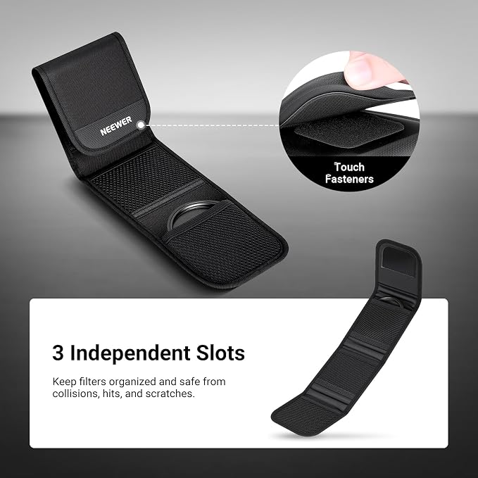 NEEWER 82mm Filter Case, Trifold Foldable Splash Resistant Protective Carry