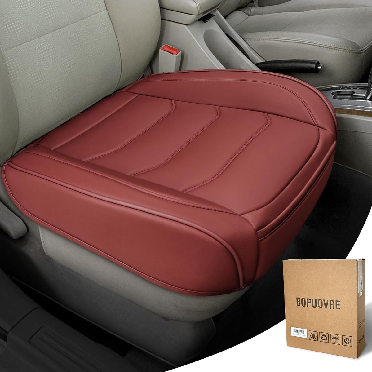 BOPUOVRE Car Seat Cover for Luxury & Comfort PU Leather
