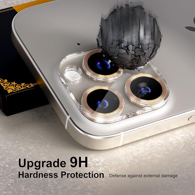 for 6 Pack iPhone 15 Pro/iPhone 15 Pro Max Camera Lens Protector 9H Tempered