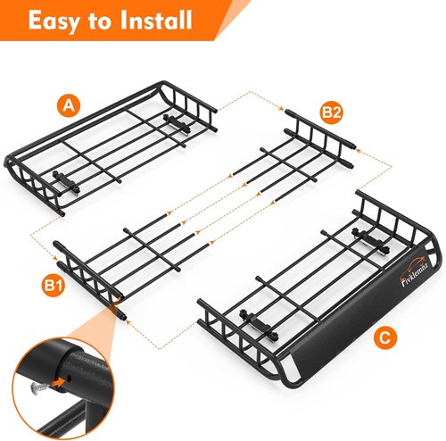 FIVKLEMNZ Waterproof Car Rooftop Cargo Carrier Bag - Anti-Slip Mat, Reinforced Straps & Luggage Lock