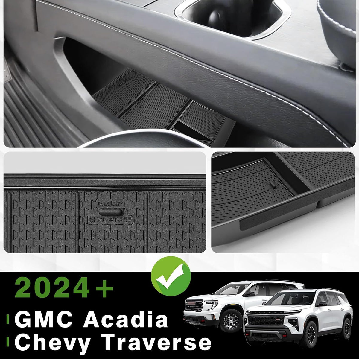 Muslogy Lower Console Organizer for 2024-2026 GMC Acadia/Chevy Traverse