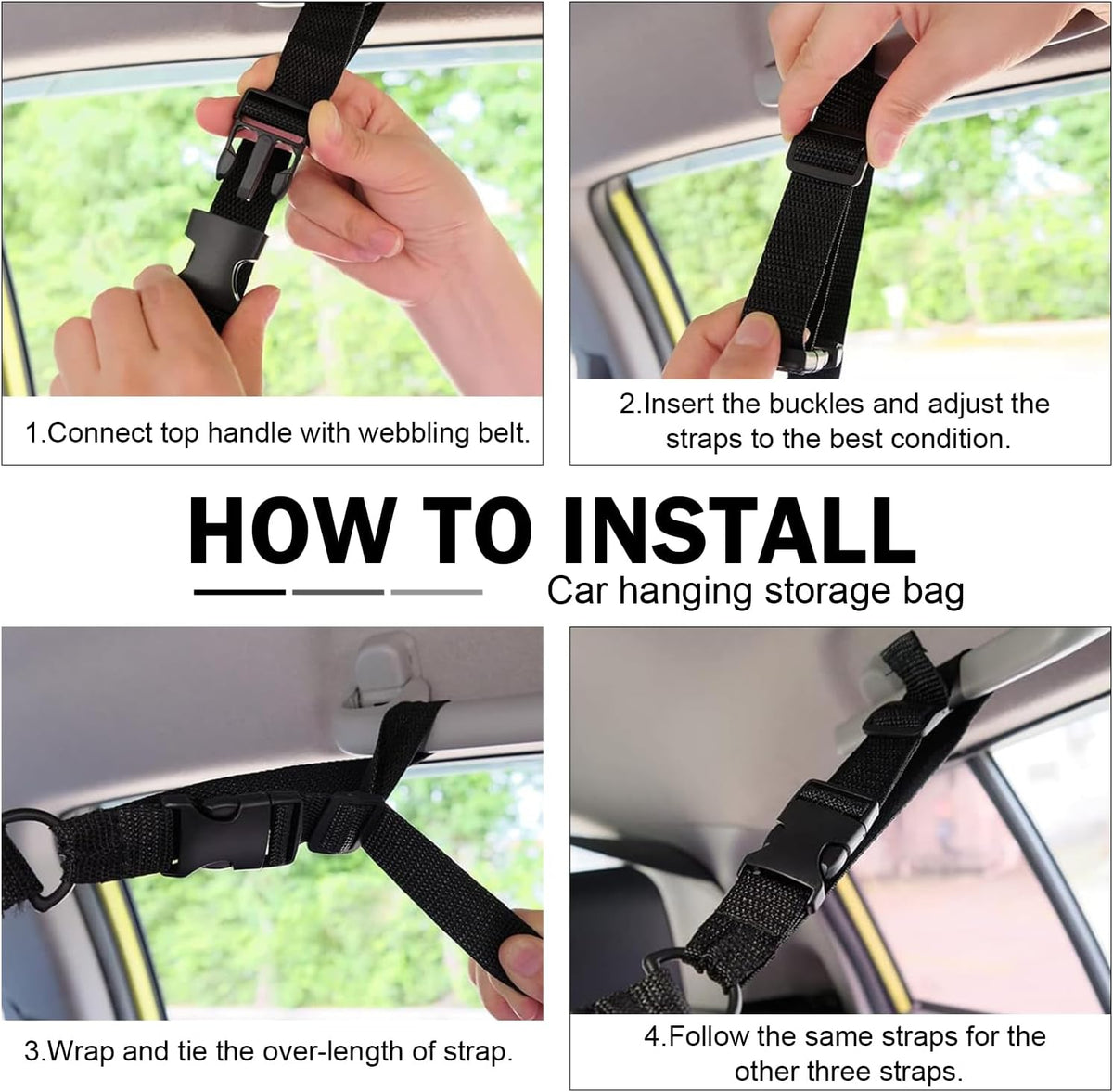 Upgrade Car Ceiling Cargo Net Pocket, 31.5" x 20.87" Strong Load Car Roof Storage Organizer, Double-Layer Mesh Camping Overlanding Gear Must Haves Cargo Net, Universal Road Trip Accessories
