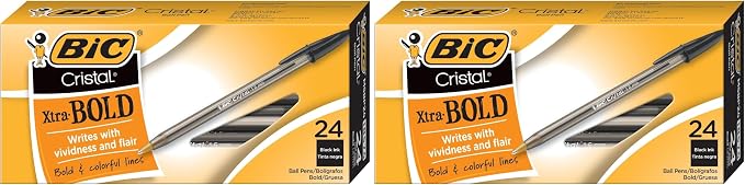 BIC Cristal Xtra Bold Ballpoint Pens, Bold Point