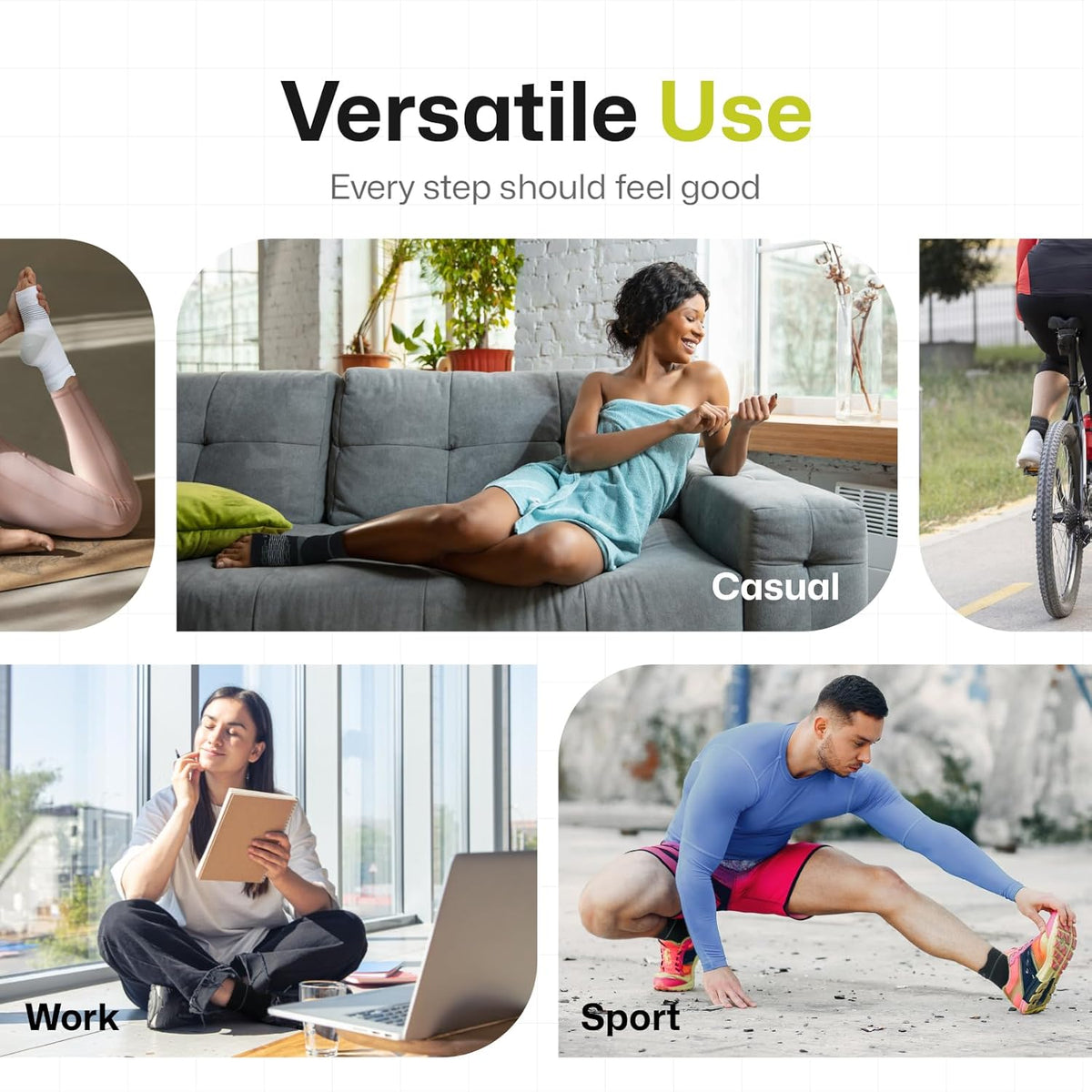 PAPLUS Plantar Fasciitis Socks - Ankle Compression Sleeves for Pain Relief | 3 Pairs for Men & Women