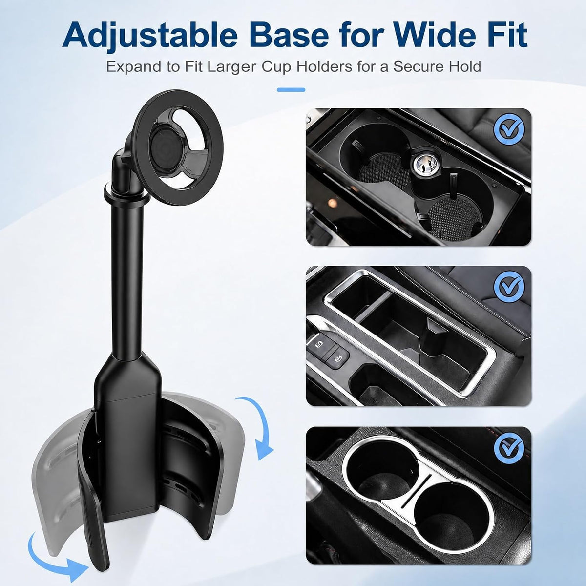 LenTok Magnetic Cup Holder Phone Mount for Car, 2 in 1 One-Hand Operation