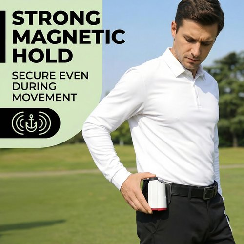 Lensaylx Magnet for Range Finder Golf, Strong Secure Holder Mount with Steel Hook, Quick Release & Anti-Loss Lanyard, Universal Golf Accessories
