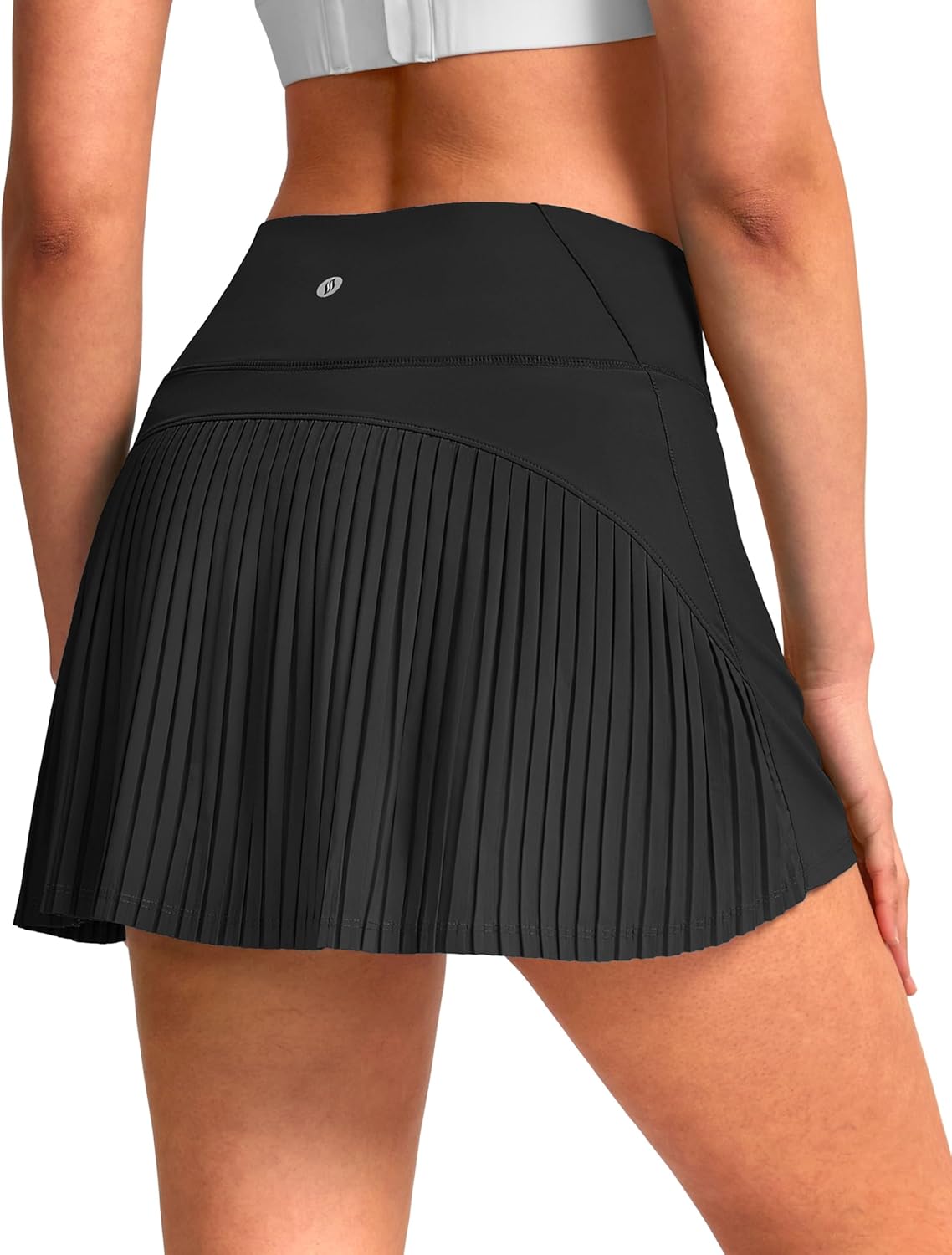 SANTINY 14" Tennis Skirt - Pleated High-Waisted Skorts with Built-In Shorts for Women | Athletic Golf Skort