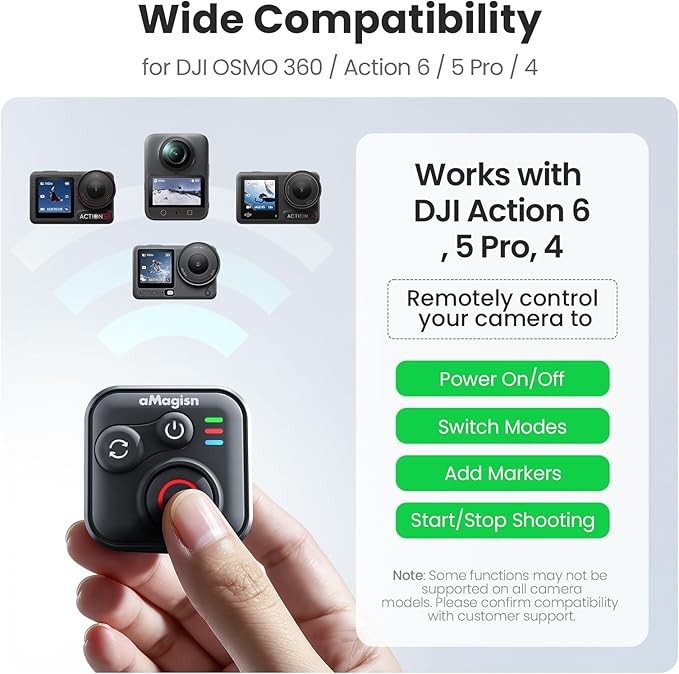 YDW Bluetooth Remote Control for DJI Osmo Action 6/Osmo Action 5 Pro/Action