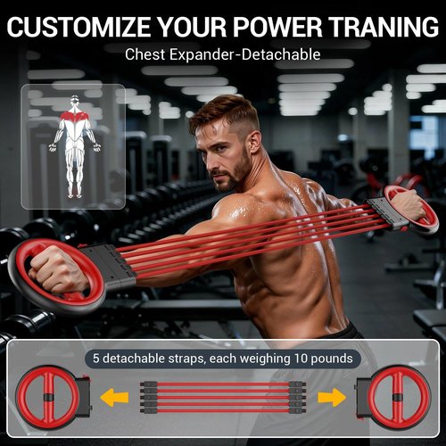 ADISTAR 3-IN-1 Forearm Strength Trainer - 360° Rotator Burn Machine, Dumbbell & Chest Expander, Arm Exercise Equipment Adjustable Resistance, Portable Shoulder Strength Training for Upper Body (Black)