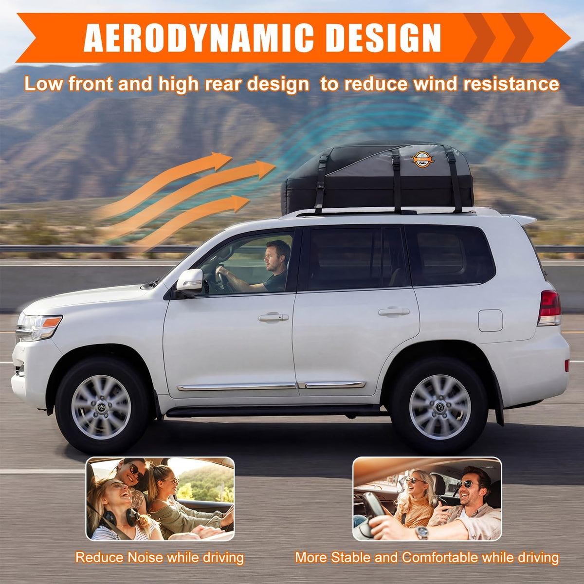 Sailnovo Rooftop Cargo Carrier - 20 Cubic Feet Waterproof Roof Bag with 6 Tie-Down Straps | Ideal for Cars with or Without Rack