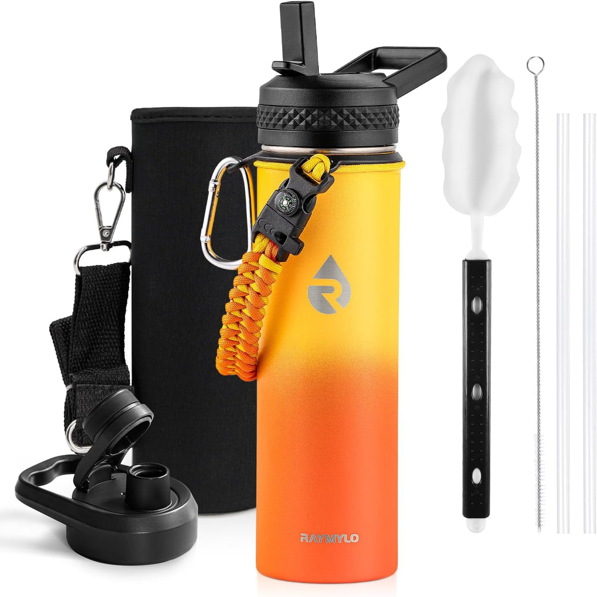 RAYMYLO Insulated Water Bottle - 20 oz Triple Wall Vacuum Stainless Steel | Keeps Drinks Cold for 24Hrs, Hot for 12Hrs