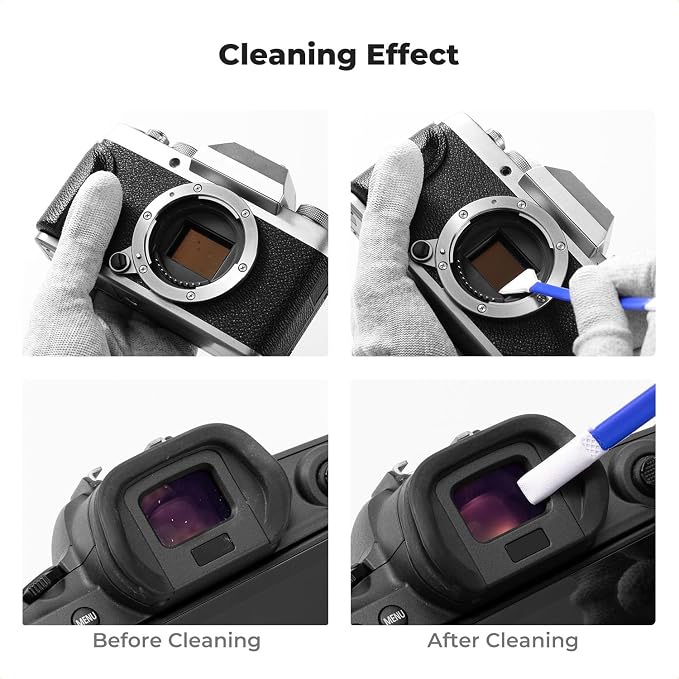 K&F CONCEPT 2-1 16mm APS-C Frame Sensor Cleaning Swab, Viewfinder Cleaning Swab