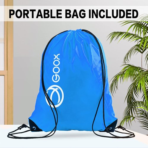 GOOX Roundnet Game Set - Outdoor Beach Ball Games with 3 Balls, Carrying Bag & Strip Light
