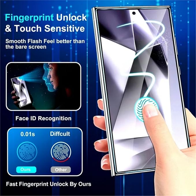 XDesign [2+2 Pack Galaxy S24 Ultra Screen Protector, 9H Tempered Glass Scratch