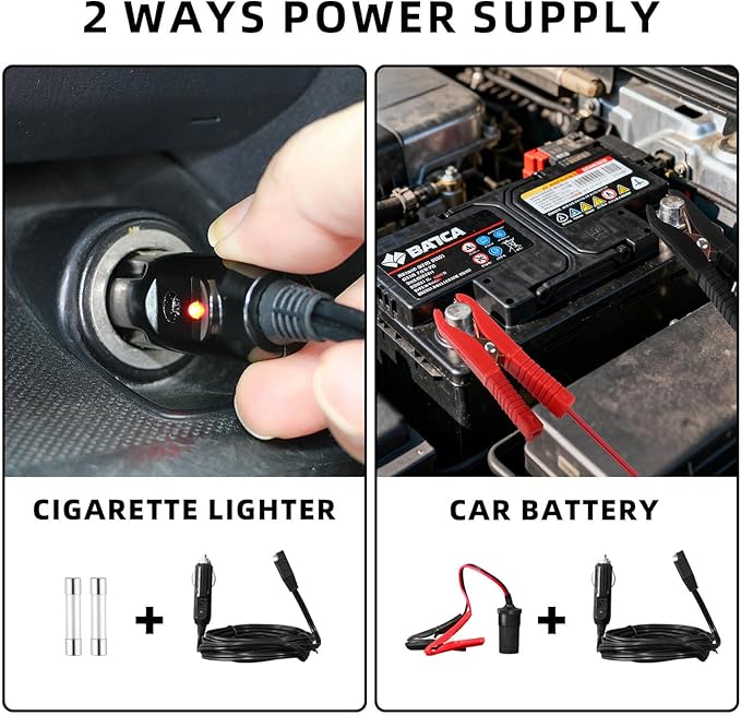 Electric Car Jack, 5 Ton Hydraulic Floor Jack with Electric Impact Wrench, Tire Inflator & LED Light, Lift Range 6.1-17.7 Inch, Emergency Roadside Tire Changing Kit for SUV Sedan Truck