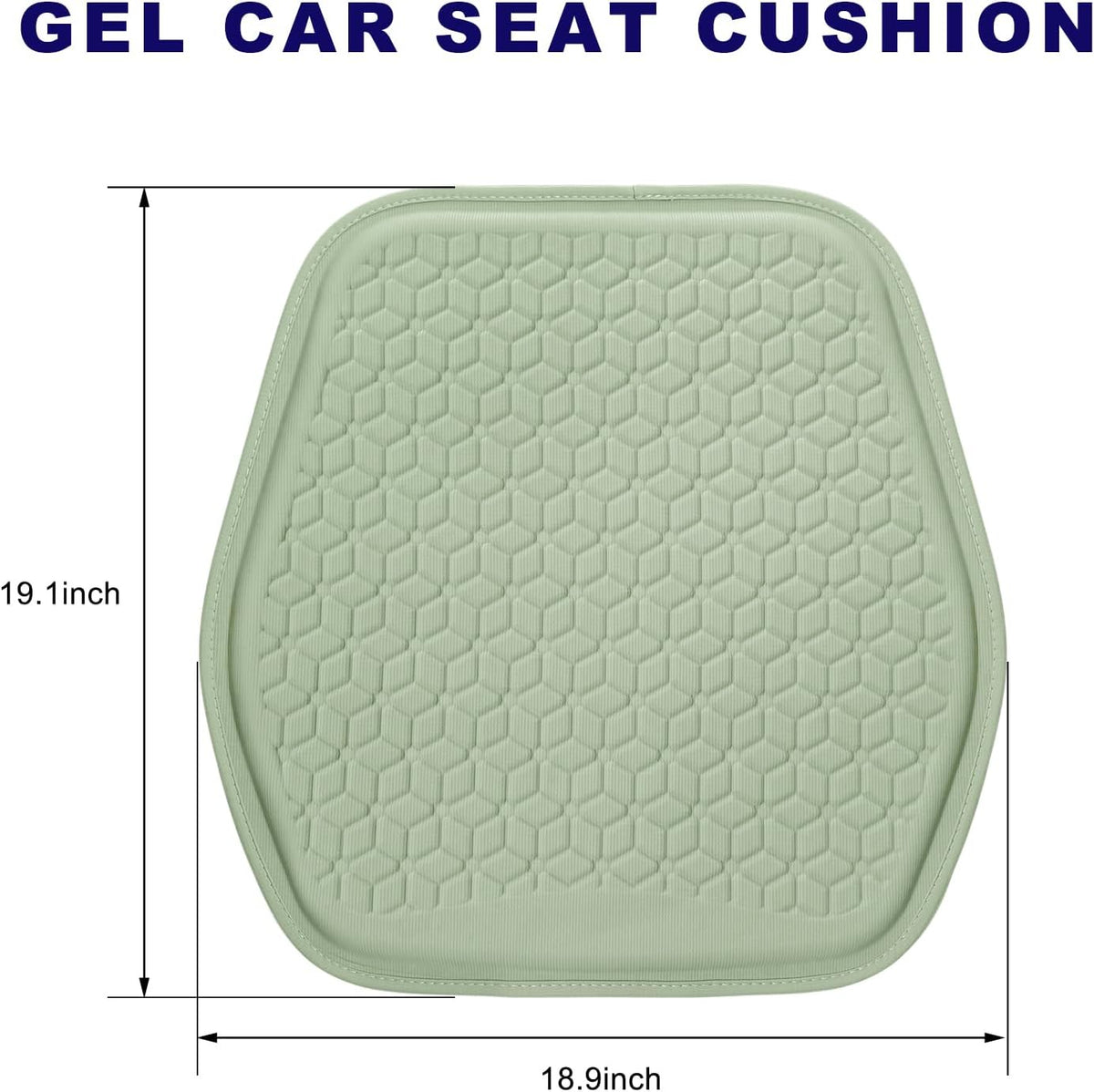 Gel Car Seat Cushion, Non-Slip Front Seat Bottom Cushion Pad, Green