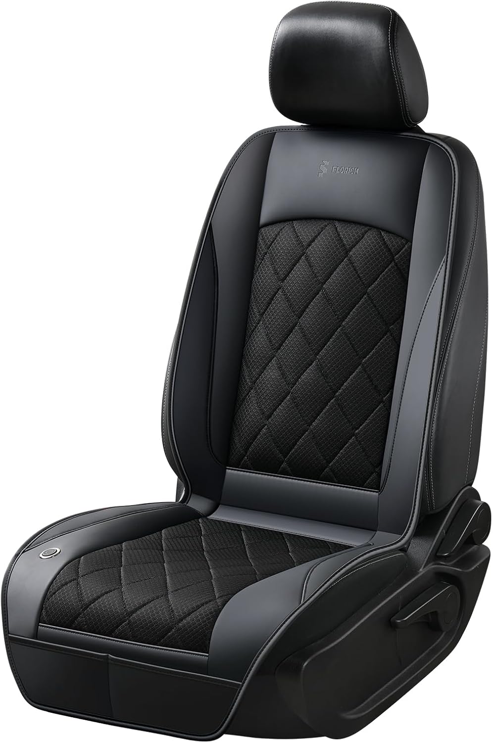 [2026 Upgrade] Cooling Car Seat Cover Ventilated Seat Cushion Summer Driving 12V-24V Ventilated Car Seat Cushion with 2 Powerful Turbo Fans with 3-Speed Adjustable Universal Fit Most Car-Slight Black