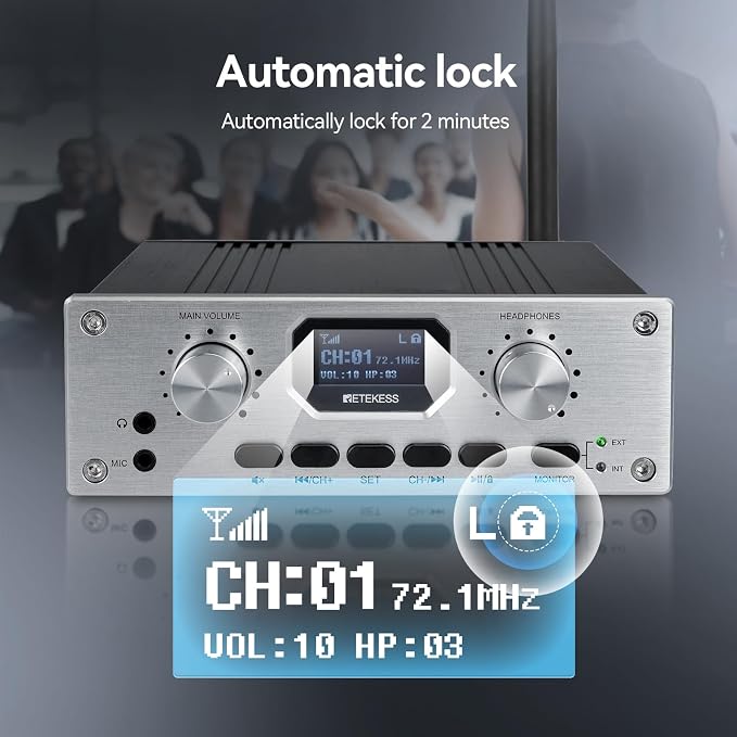 Retekess TT119 Assistive Listening System, Church Translation System, Mute
