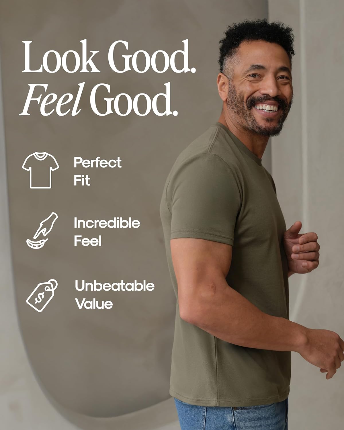 True Classic Men's T-Shirts - Short Sleeve Crew Neck Cotton Blend Tees for Comfort & Style