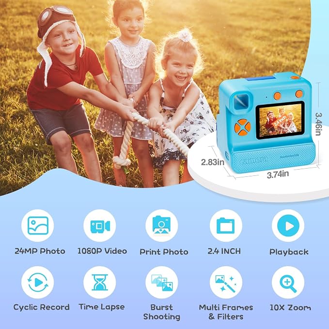 Kids Camera Instant Print, Christmas Birthday Gifts