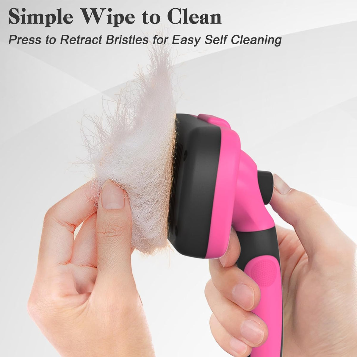 Swihauk Self-Cleaning Slicker Brush - Skin-Friendly Grooming & Deshedding for Dogs & Cats | Pink