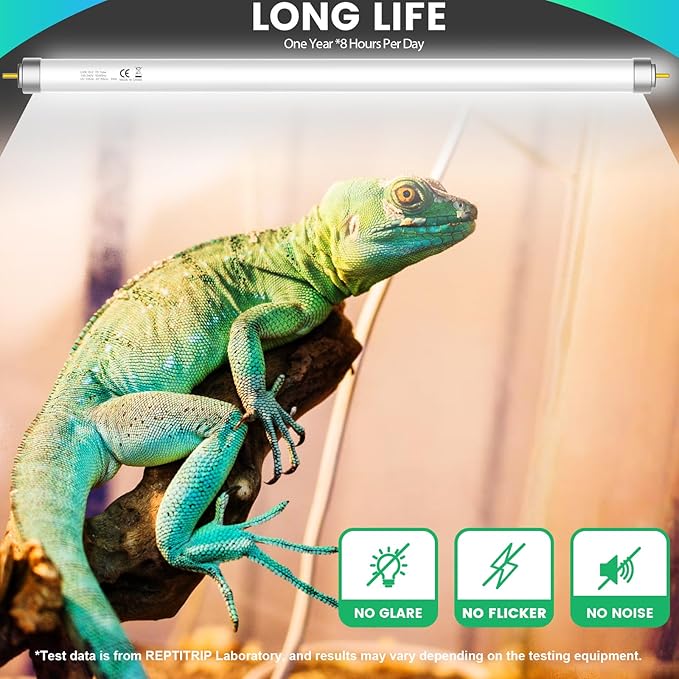 T5 UVB Reptile Light 10.0 HO Combo Kit, 23" UVB Light Adjustable Brightness & UVA UVB, 24W Reptile Lamp for Tropical & Deserts Such as Bearded Dragon