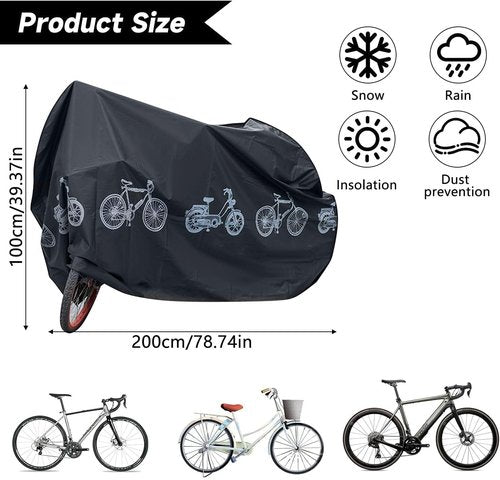 Bike Bicycle Cover - Waterproof 190T Dustproof Protection for 1 or 2 Bikes | Indoor & Outdoor Use (Black)
