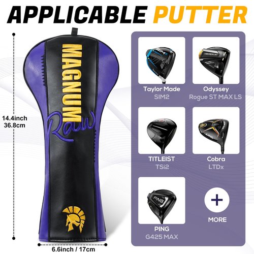 Golf Headcovers - Funny Golf Club Covers - Driver Headcover with PU Leather - Hybrid Fairway Wood Headcover - Waterproof - Mallet & Blade DF3 Putter Cover with Soft Lining Present Birthday Present