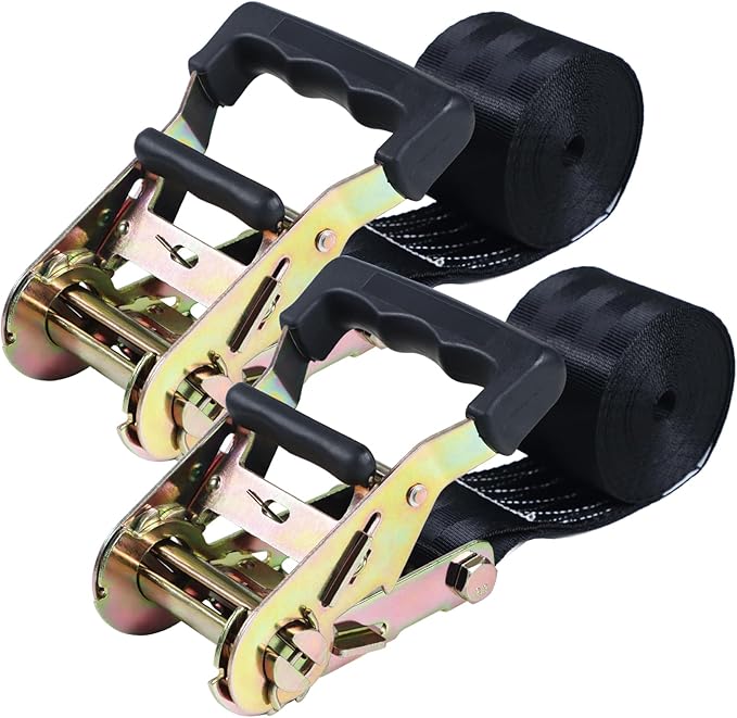 Endless Retractable Ratchet Straps 1650 lb Break Strength 2in x 10 Ft (No Hooks) Tie Down Kit Set Car Cargo Strap for Securing Stuff