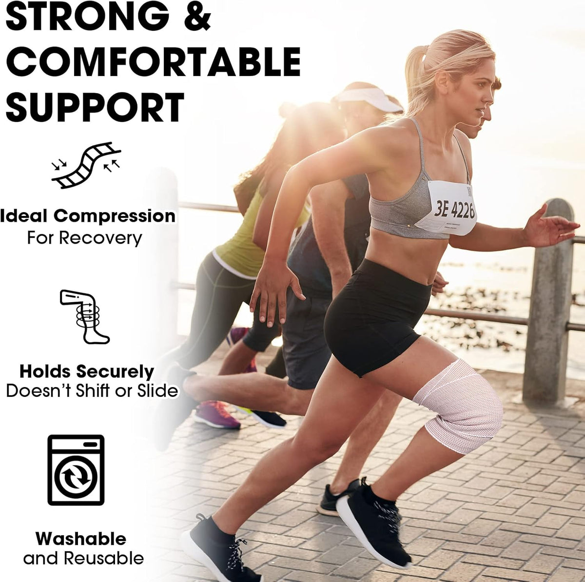 Skiennix Elastic Bandage Wrap - 30 Pcs Compression Wraps for Sports Injuries | Washable & Reusable (4" & 6" Width)